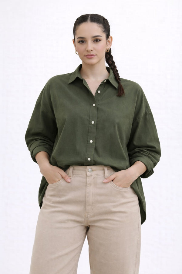 Premium Oversized Drop-Shoulder Shirt Soft-Touch Fabric Smart Casual Essential