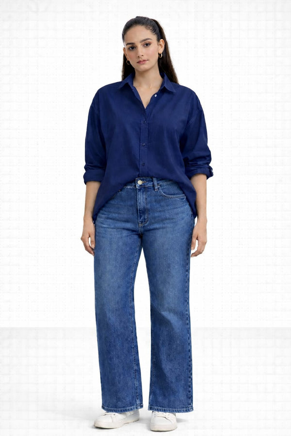 Premium Oversized Drop-Shoulder Shirt Soft-Touch Fabric Smart Casual Essential