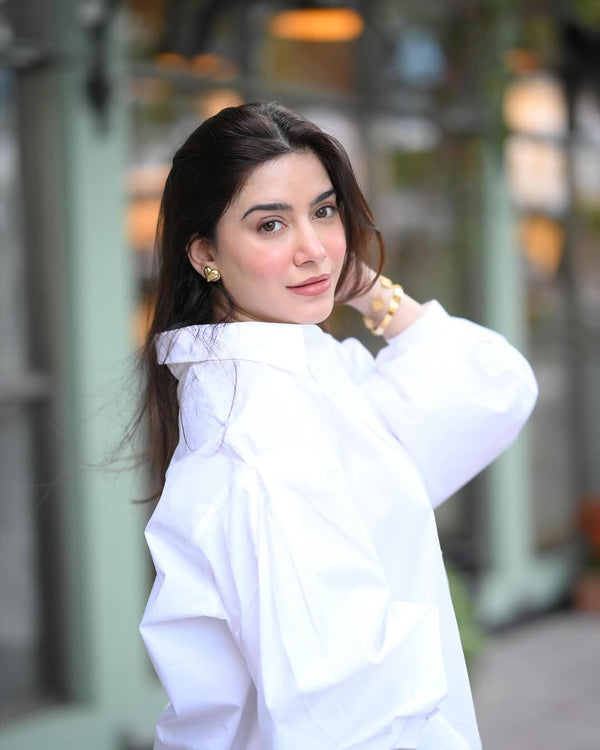 Classic white, Premium Oversized Drop-Shoulder Shirt Soft-Touch Fabric Smart Casual Essential